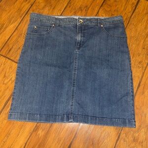 Izod Classic Blue Denim Pencil Skirt vintage Jean skirt EUC size 12